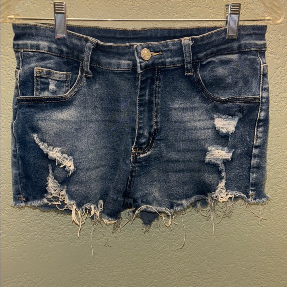 SHEIN Distressed Blue Jean Shorts